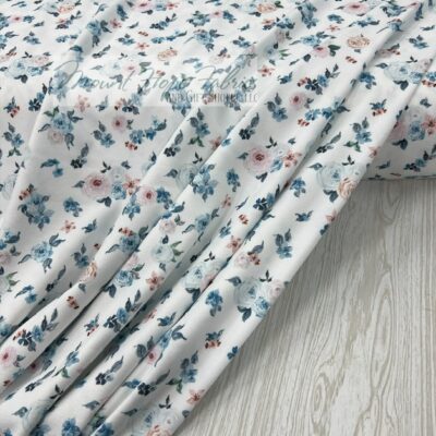 Liverpool Knit- Blue Scattered Roses
