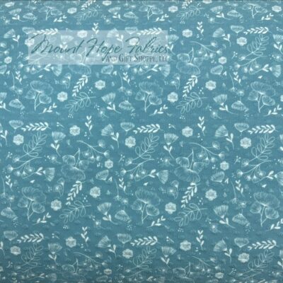 Swiss Dot Knit- Dusty Aqua/White Floral
