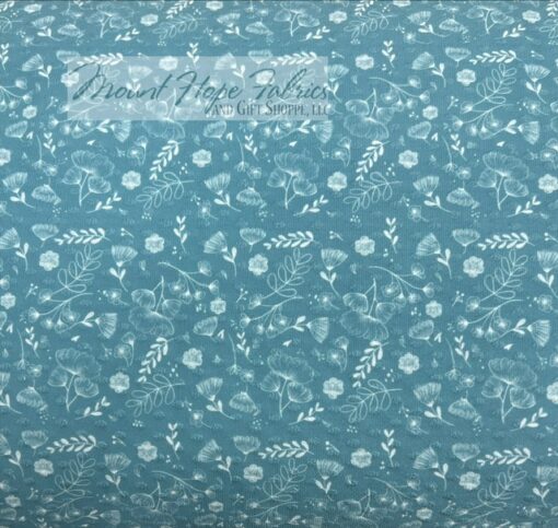 Swiss Dot Knit- Dusty Aqua Floral 65 - Image 2