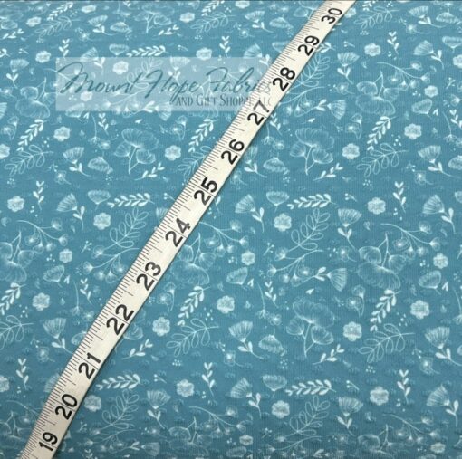 Swiss Dot Knit- Dusty Aqua Floral 65 - Image 3