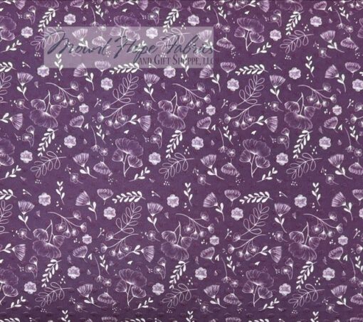 Swiss Dot Knit- Plum Floral 61 - Image 2