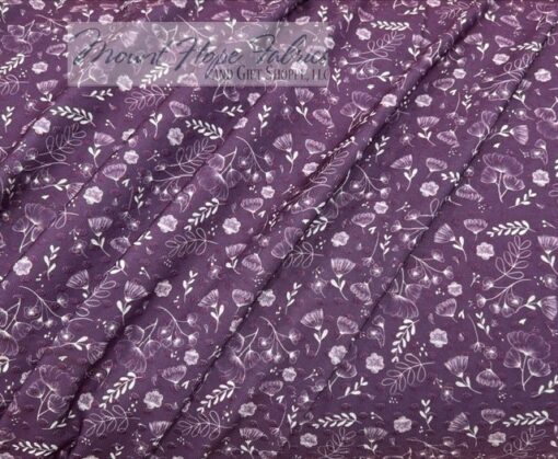 Swiss Dot Knit- Plum Floral 61