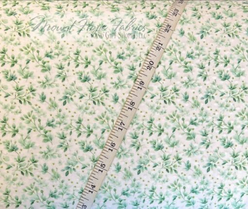 Swiss Dot Knit- Green/White Leaves - Image 3