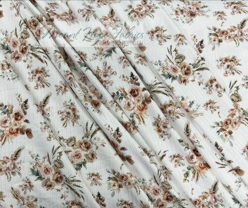 Reign Rib Knit- Boho Bouquets White