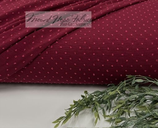 Petite Poly Swiss Dots, Burgundy