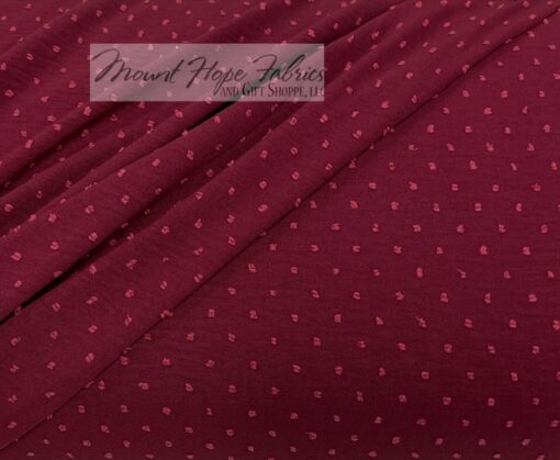 Petite Poly Swiss Dots, Burgundy - Image 2