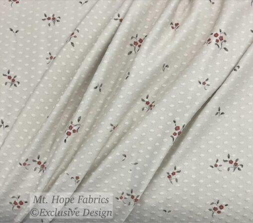 Swiss Dot Knit- Dainty Rust Floral - Image 3
