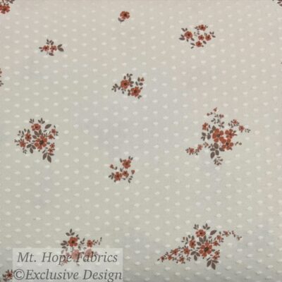 Swiss Dot Knit- Terra Cotta Flower Clusters
