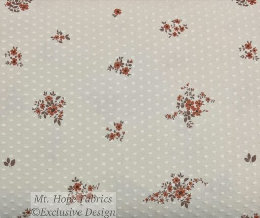 Swiss Dot Knit- Terra Cotta Flower Clusters