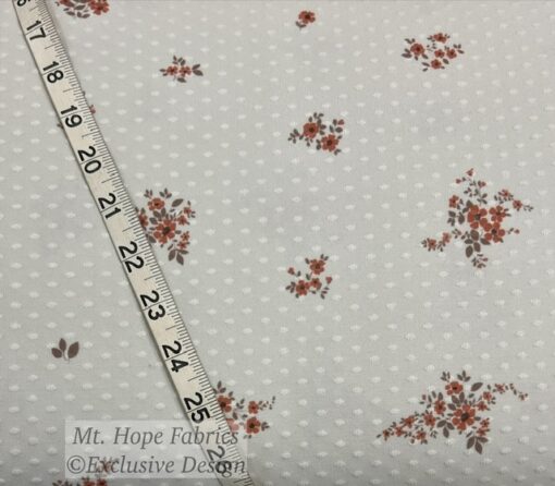 Swiss Dot Knit- Terra Cotta Flower Clusters - Image 2
