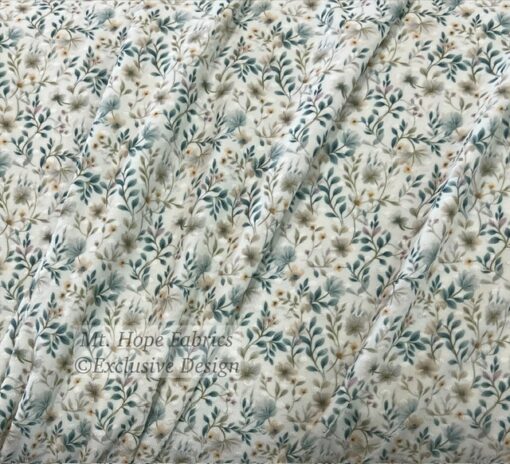 Swiss Dot Knit- Sage/Teal Floral