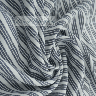 Triple Stripe Poplin- Navy