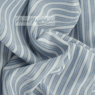 Triple Stripe Poplin- Denim Blue