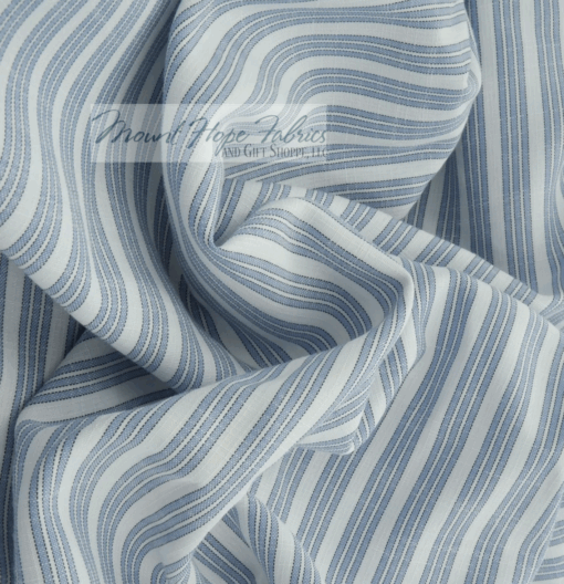 Triple Stripe Poplin- Denim Blue