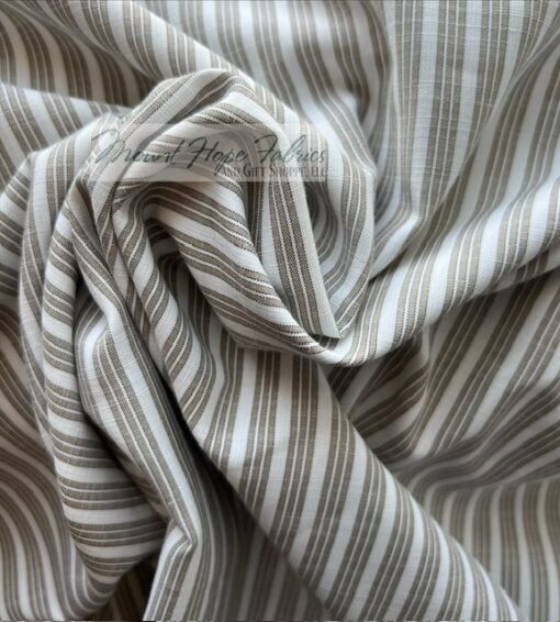 Triple Stripe Poplin- Stone