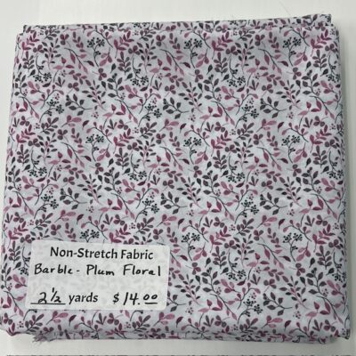 2 1/2 yard piece Barble Polyester, Plum Floral