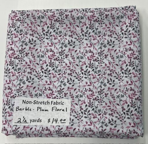 2 1/2 yard piece Barble Polyester, Plum Floral