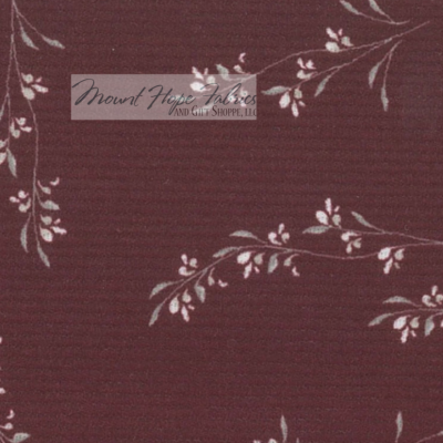 Horizontal Rib Knit 2517- Wine Floral Vines