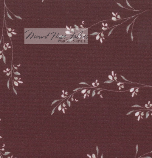 Horizontal Rib Knit 2517- Wine Floral Vines