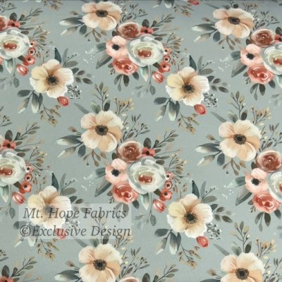 Yoga Knit- Sage/Terra Cotta Floral 5211