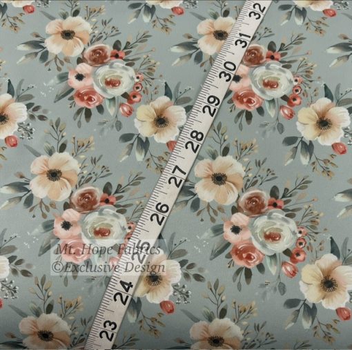 Yoga Knit- Sage/Terra Cotta Floral 5211 - Image 3