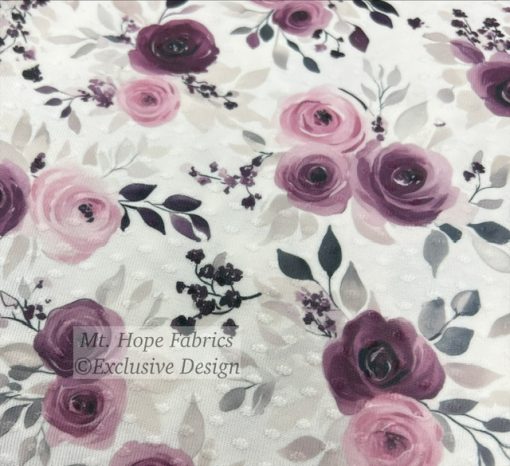 Swiss Dot Knit- Plum Roses 5209 - Image 3