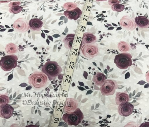 Swiss Dot Knit- Plum Roses 5209 - Image 4