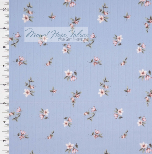 Pointelle Rib Knit- Chambray Floral 540 - Image 2