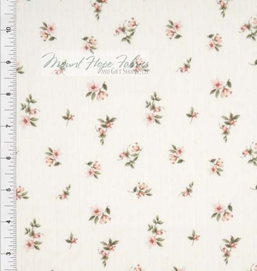 Pointelle Rib Knit- Ivory Floral 540 - Image 2