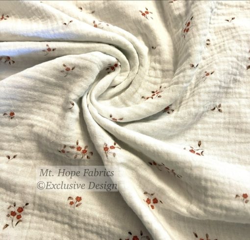 Double Gauze- Dainty Rust Floral 5257 - Image 3