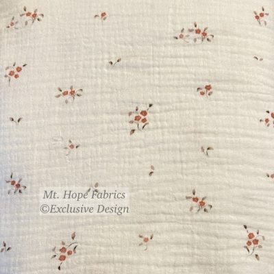 Double Gauze- Dainty Rust Floral 5257