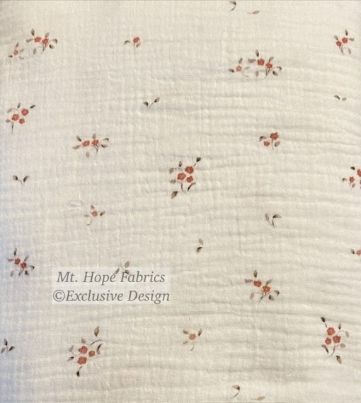 Double Gauze- Dainty Rust Floral 5257 - Image 2