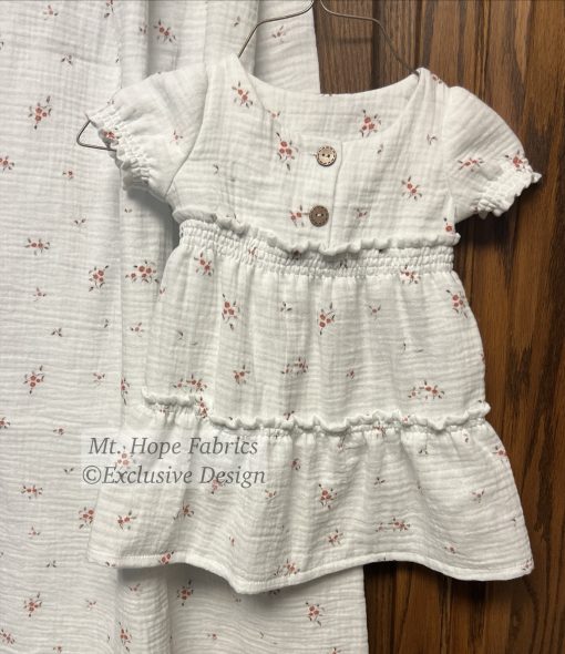 Double Gauze- Dainty Rust Floral 5257