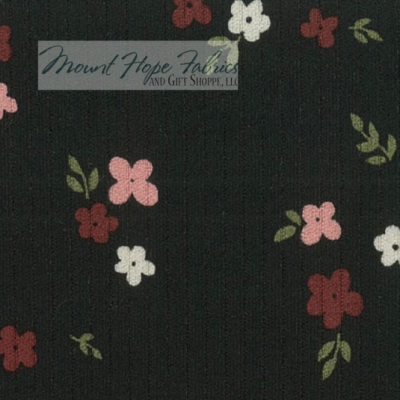 Classic Rib Knit 8516- Black Floral