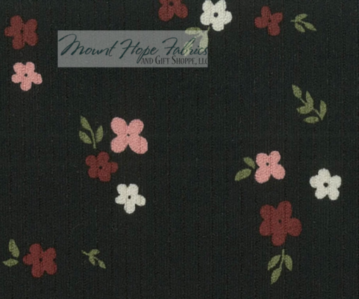 Classic Rib Knit 8516- Black Floral