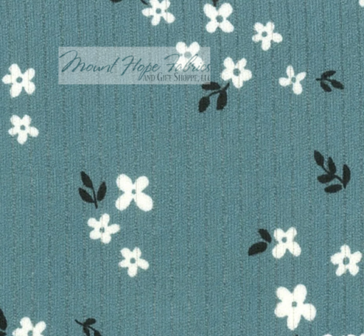 Classic Rib Knit 8516- Slate Blue Floral