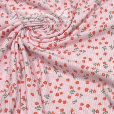 Rib Knit 4x2- 518 Pink Floral