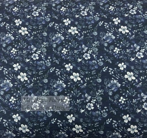 Swiss Dot Knit- Navy Floral 6276