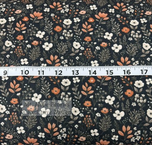 Swiss Dot Knit- Rust/Black Floral 6266 - Image 2