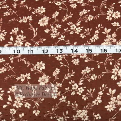 Swiss Dot Knit- Rust Floral Spray 6265