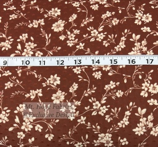 Swiss Dot Knit- Rust Floral Spray 6265