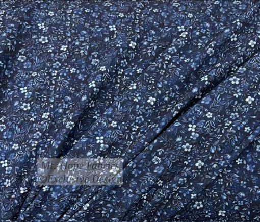 Embossed Polyester- Navy Vintage Floral 6273 - Image 3