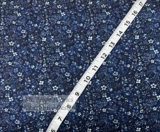 Embossed Polyester- Navy Vintage Floral 6273 - Image 2