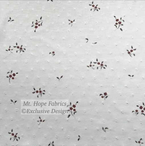 Petite Poly Swiss Dots, Dainty Rust Floral - Image 3