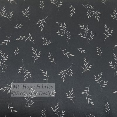 Yoga Knit- Leaf Sprays on Black