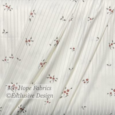 Smooth Wide Rib Knit- Dainty Rust Floral