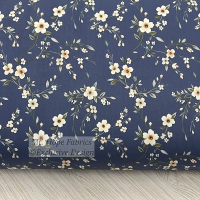 Yoga Knit- Med Blue/Ivory Floral 6258