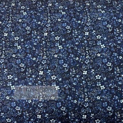 Embossed Polyester- Navy Vintage Floral 6273
