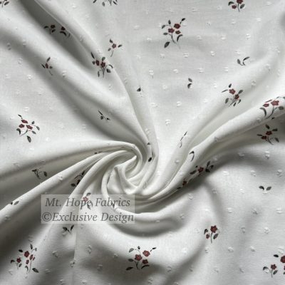 Petite Swiss Dots- Dainty Rust on White