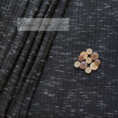 Sweater Rib Knit- Black Slub